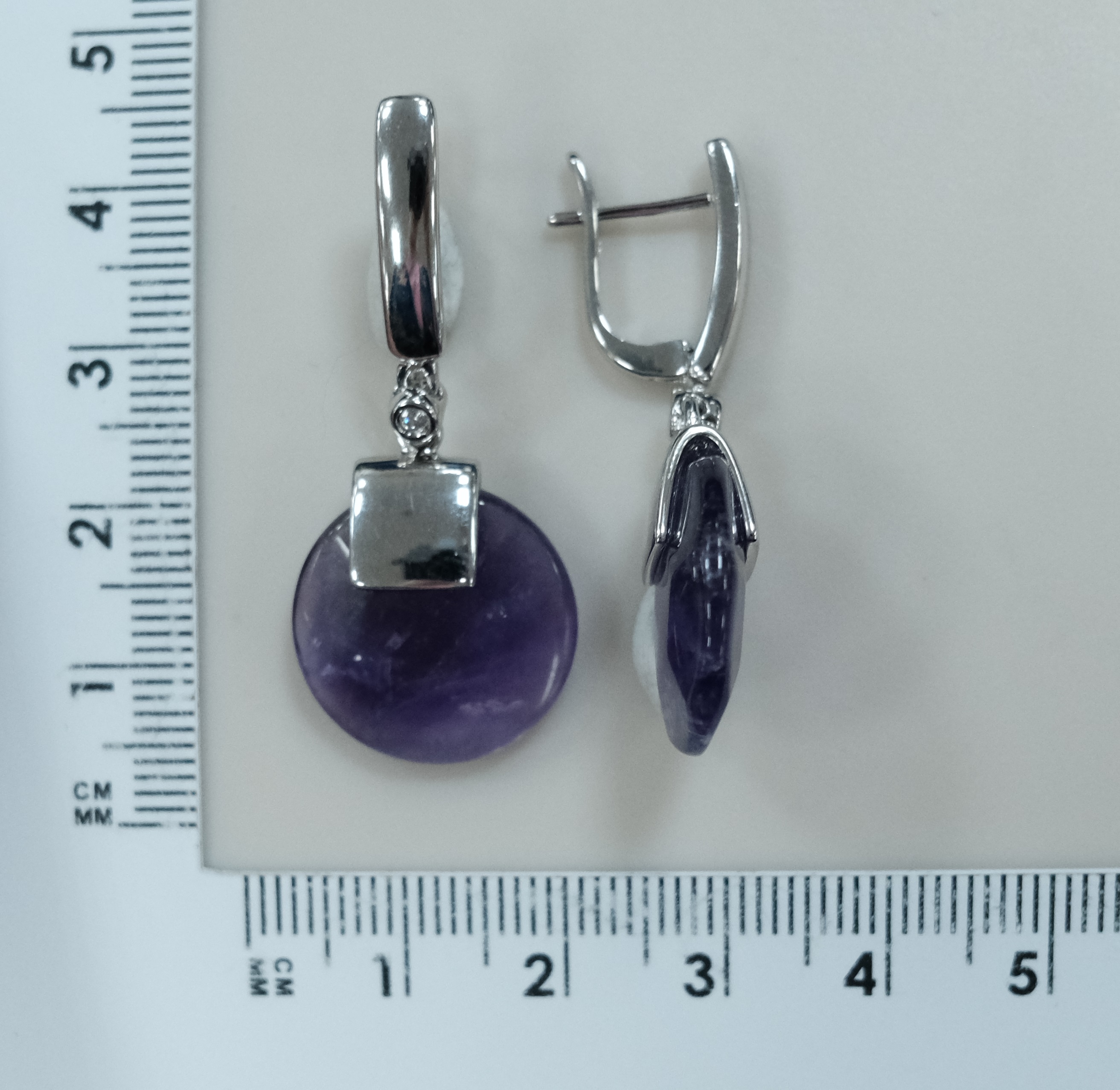 Серебряные серьги с аметистами